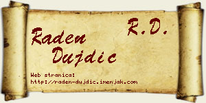 Raden Dujdić vizit kartica